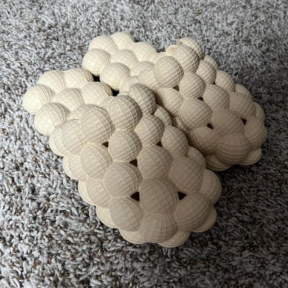 NEW never worn bubble slides. “golf ball slides”